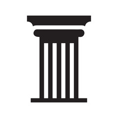 Vector illustration of ancient Greek or Roman columns in the Doric and Ionic architectural styles, isolated on white for a classic temple icon