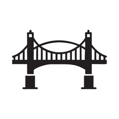 Vector illustration of the iconic Golden Gate Bridge, a suspension bridge landmark over the San Francisco Bay in California, connecting the city and serving as vital transportation highway beneath the