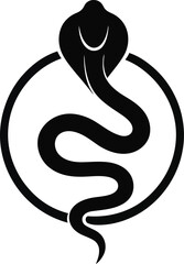 Fototapeta premium Illustration of a snake coiled within a circular frame, symbolizing renewal and transformation, as depicted in Copilot_20251111_175153.eps