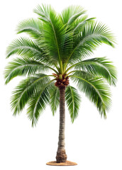 Fototapeta premium Palm tree with green leaves isolated on transparent background