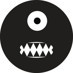 Creepy Cyclops Monster Icon Art