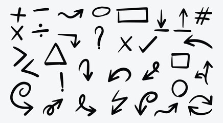 Handdrawn Arrow Vector Icon Set