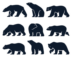 Polar Bears Silhouette Collection set design
