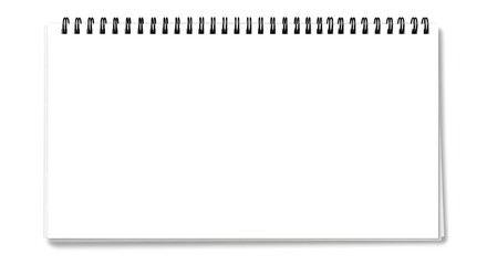 Blank spiral-bound notepad with clean white pages, offering an open canvas for new ideas, creative sketches, notes, and design concepts. A fresh start for your thoughts