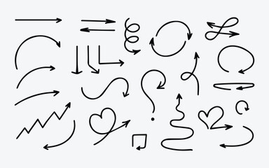 Vector Arrow Doodle Illustration Set