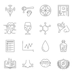 Taste and Senses Icon Collection - Flavor Wheel and Sensory Experience Visuals - A Modern Vector Graphic for Culinary Arts and Science Education, Taste Testing and Flavor Profiles