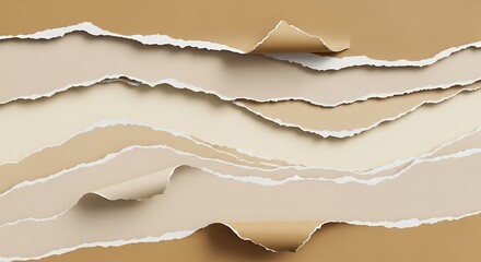 Layers of torn paper in earthy tones creating a textured abstract background