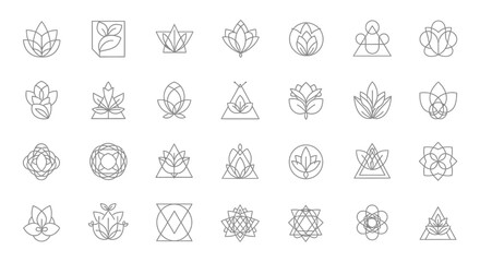Collection of Elegant Geometric and Floral Logos for Branding and Design Solutions