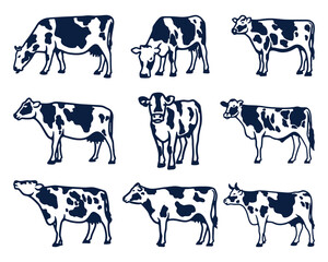 Cows with Spots illustration Art Set design