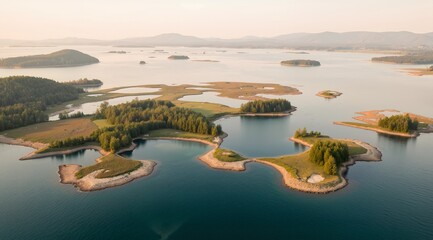 aerial view of the river