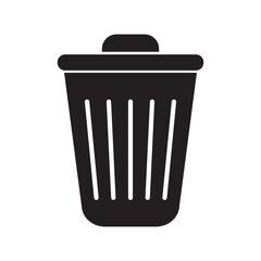 trash can, garbage can, rubbish bin icon