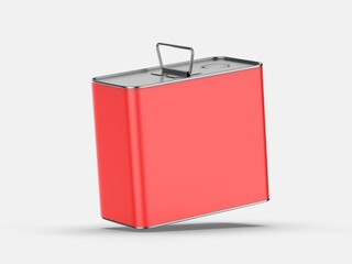 Metal Tin Can with metal Cap and Handle For Branding and Blank 
mock up 3d illustration.