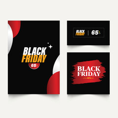 black friday sale discount typography. Black friday sale offer banner template. Set of design templates for a Black Friday sale, promotion, advertising, or social media ads