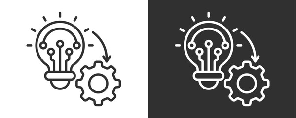 Implementation Icon Set Vector Collection Isolated In Black And White