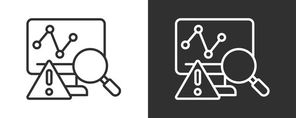 Monitoring Icon Set Vector Collection Isolated In Black And White