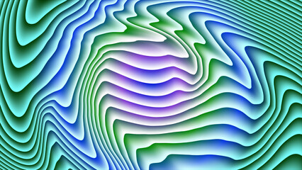 Wavy Organic Forms in Blue Green and Purple Gradient Abstract Art background