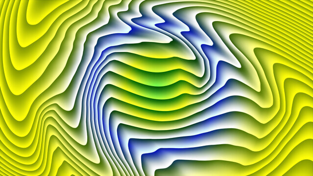 Abstract Wavy Lines of Yellow Blue and Green Gradient background wave