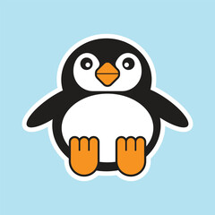 Cute Cartoon Penguin Clipart vector Illustration