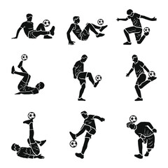 Soccer Players Silhouettes Juggling Ball Set