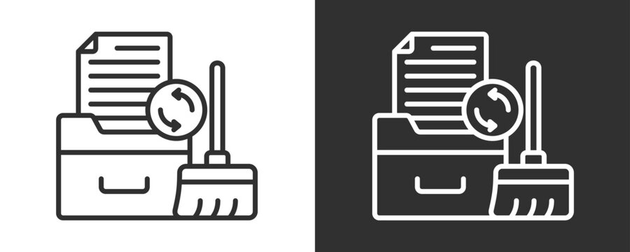 Data Cleaning Icon Set Vector Collection Isolated In Black And White