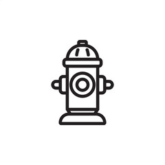 Fire hydrant icon. Features a standard, municipal water fixture. Represents fire safety, water utility access, civil infrastructure, and emergency services. Vector for urban planning and public safety