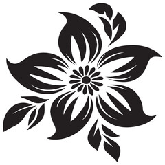 Simple Minimalist Floral Tattoo Stencil Design