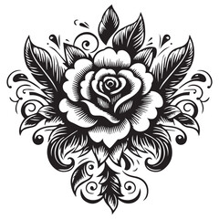 Single Flower Blossom Logo Element Vector Art