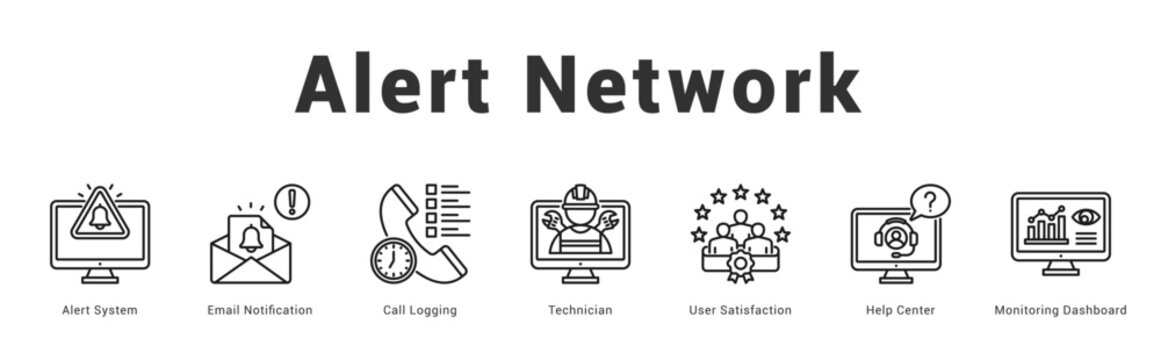 Alert Network Modern and clean web banner illustration featuring thematic icons for visual communication