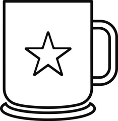 Star Mug Line Icon. Coffee Cup Favorite Drink Vector Symbol