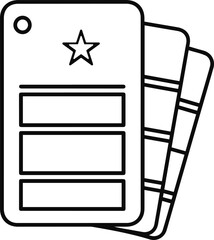 Color Swatch Cards Line Icon.