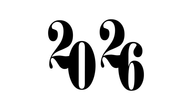 2026 New Year Typography Vector Set &ndash; Modern Geometric Logos, Cards & Banners