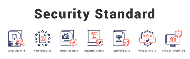 Security Standard Modern and clean web banner illustration featuring thematic icons for visual communication