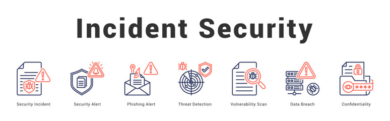 Incident Security Modern and clean web banner illustration featuring thematic icons for visual communication