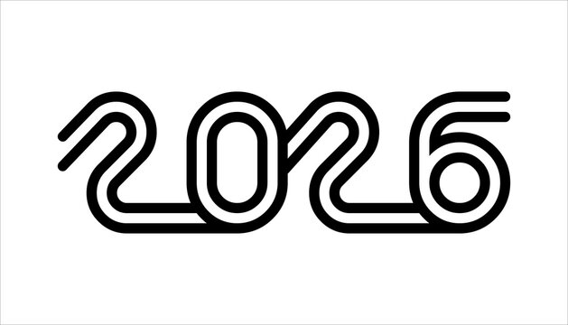 2026 New Year Typography Vector Set &ndash; Modern Geometric Logos, Cards & Banners