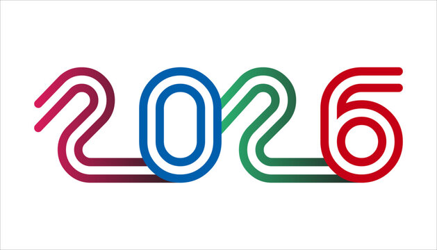 2026 New Year Typography Vector Set &ndash; Modern Geometric Logos, Cards & Banners