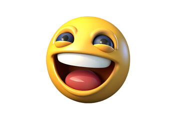 Fototapeta premium Happy Laughing Emoji 3D – Joyful Cartoon Smiley Face, Happy Laughing Emoji 3D – Joyful Cartoon Smiley Face, laughing emoji, 3d smiley face, cartoon emoticon