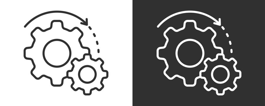 Processing Icon Set Vector Collection Isolated In Black And White