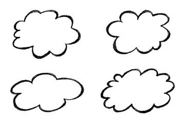 Set of hand drawn speech bubble Blank empty message box Textbox frame for banners, price tags, stickers, design