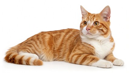 Adorable British Shorthair kitten portrait with blue eyes, isolated on a white studio background