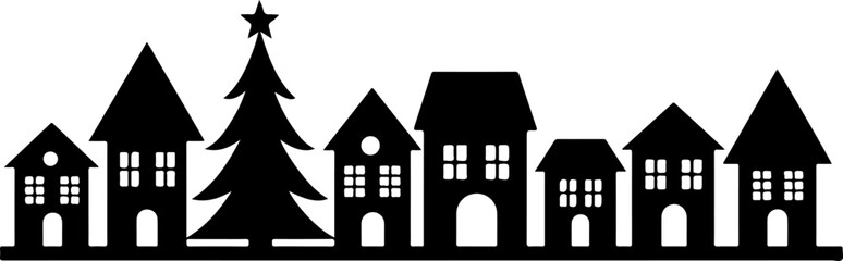 Winter Village Silhouette