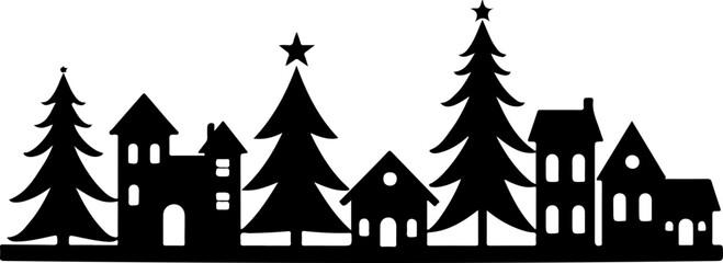 Winter Village Silhouette