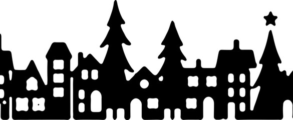 Winter Village Silhouette