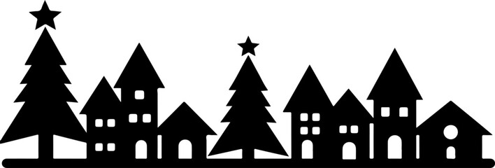 Winter Village Silhouette