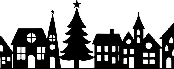 Winter Village Silhouette