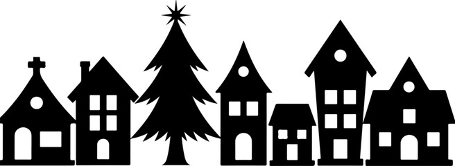 Winter Village Silhouette