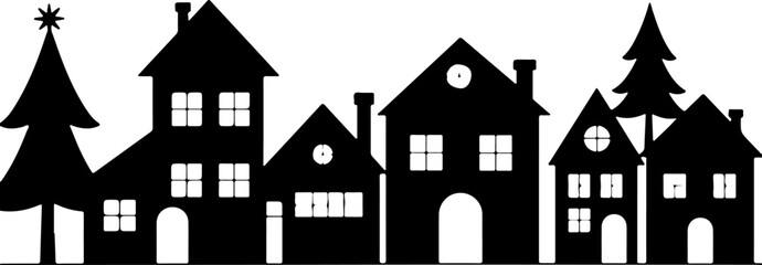 Winter Village Silhouette