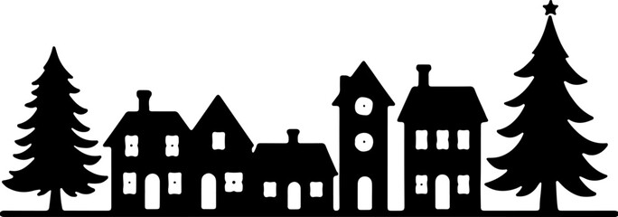 Winter Village Silhouette