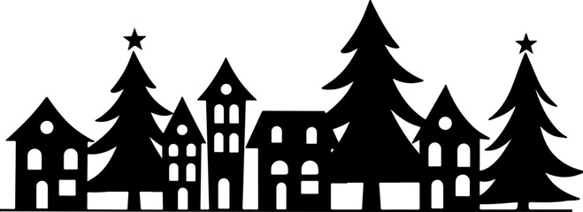 Winter Village Silhouette