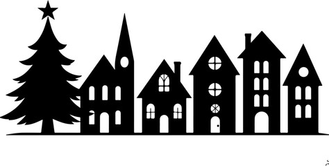 Winter Village Silhouette