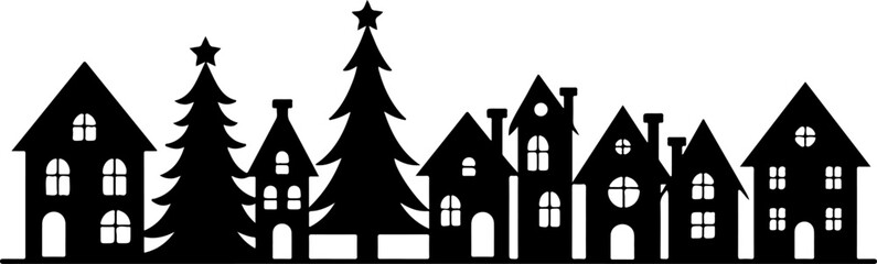 Winter Village Silhouette